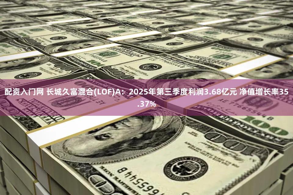 配资入门网 长城久富混合(LOF)A:2025年第三季度利润3.68亿元 净值增长率35.37%