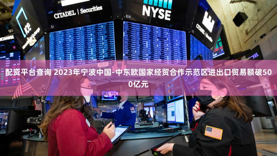 配资平台查询 2023年宁波中国-中东欧国家经贸合作示范区进出口贸易额破500亿元